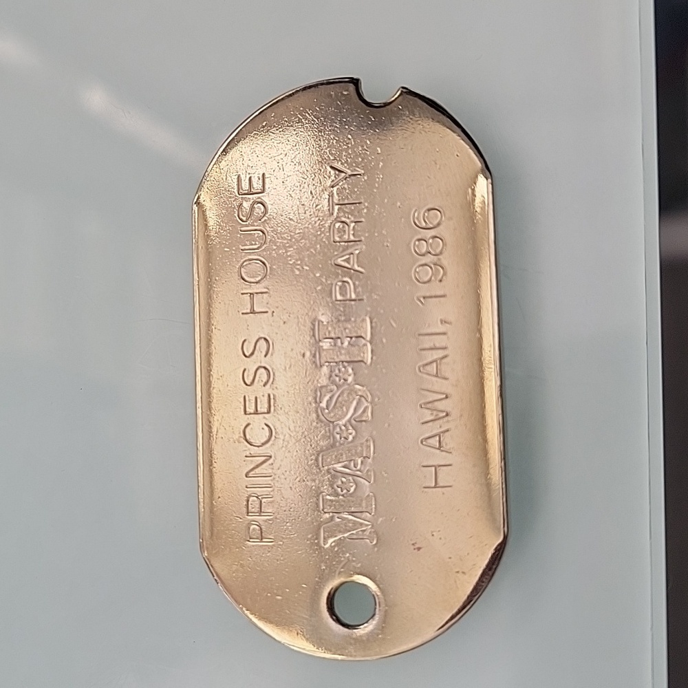 MASH Party Hawaii 1986 Princess House Dog Tag